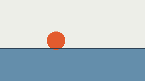Flat-color sunset illustration used in our compression test
