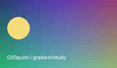 Animated yellow circle over a blue gradient used in our compression test